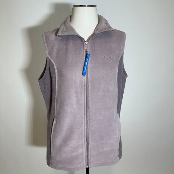 NWD Columbia Benton Springs Purple Fleece Vest Full Zip Mock Neck Womens Large L - Picture 1 of 12